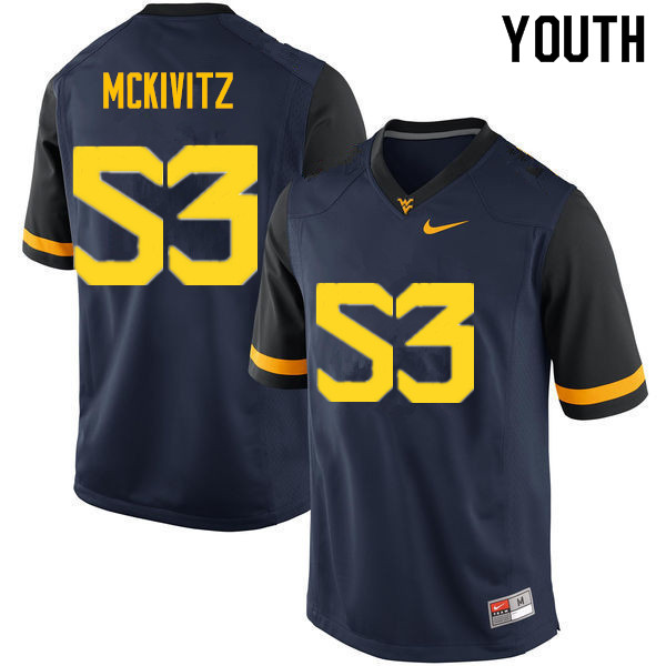 NCAA Youth Colten McKivitz West Virginia Mountaineers Navy #53 Nike Stitched Football College Authentic Jersey KV23G21PX